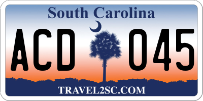 SC license plate ACD045