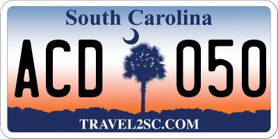 SC license plate ACD050
