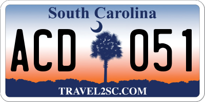 SC license plate ACD051