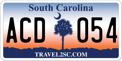 SC license plate ACD054