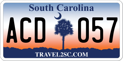 SC license plate ACD057