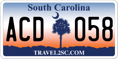 SC license plate ACD058