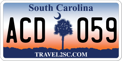 SC license plate ACD059