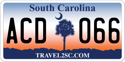 SC license plate ACD066