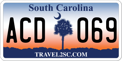 SC license plate ACD069