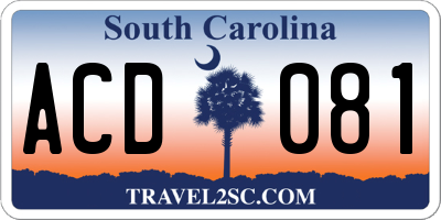 SC license plate ACD081