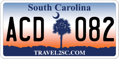 SC license plate ACD082