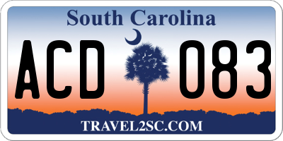 SC license plate ACD083