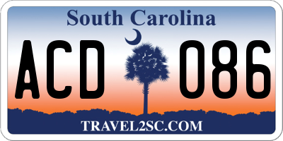 SC license plate ACD086
