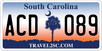 SC license plate ACD089