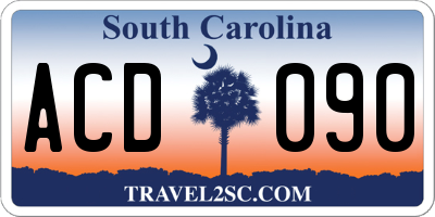 SC license plate ACD090