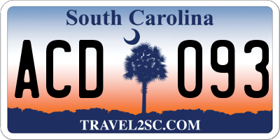 SC license plate ACD093