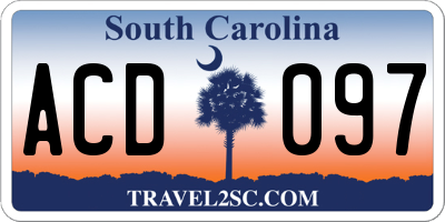 SC license plate ACD097