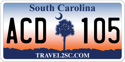 SC license plate ACD105