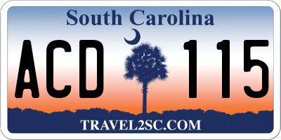 SC license plate ACD115