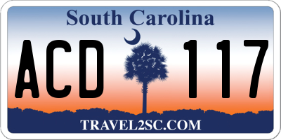 SC license plate ACD117