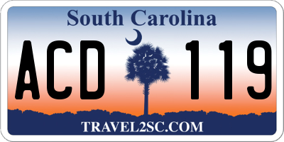 SC license plate ACD119