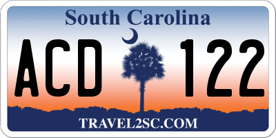 SC license plate ACD122