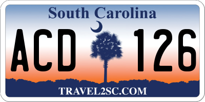SC license plate ACD126