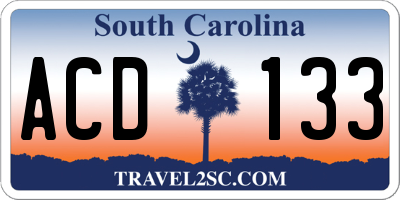 SC license plate ACD133