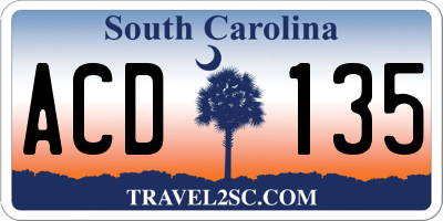 SC license plate ACD135