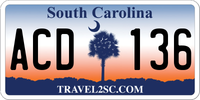 SC license plate ACD136