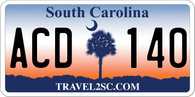 SC license plate ACD140