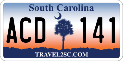 SC license plate ACD141