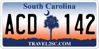 SC license plate ACD142