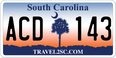 SC license plate ACD143