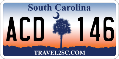 SC license plate ACD146