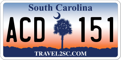 SC license plate ACD151