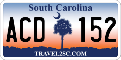SC license plate ACD152