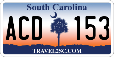 SC license plate ACD153