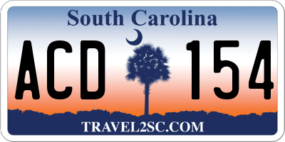 SC license plate ACD154