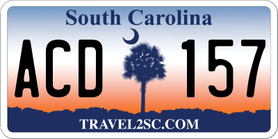 SC license plate ACD157