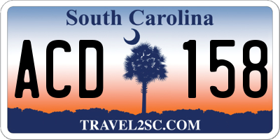 SC license plate ACD158