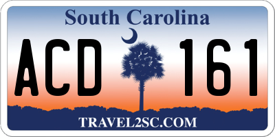 SC license plate ACD161