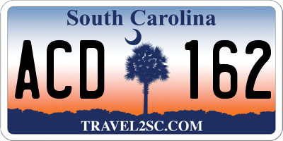 SC license plate ACD162