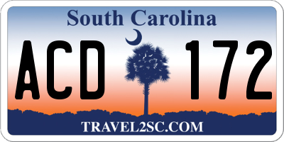 SC license plate ACD172