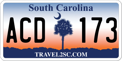 SC license plate ACD173