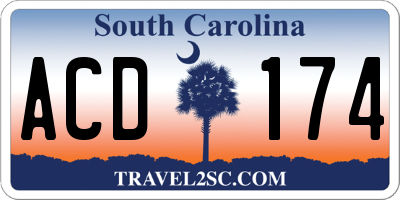 SC license plate ACD174