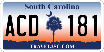 SC license plate ACD181