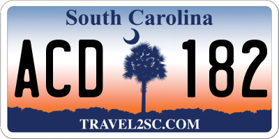 SC license plate ACD182