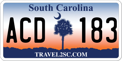 SC license plate ACD183