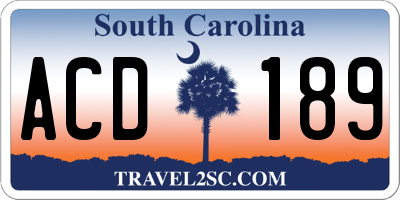 SC license plate ACD189