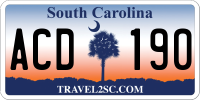 SC license plate ACD190