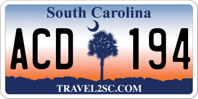 SC license plate ACD194