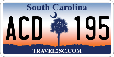 SC license plate ACD195
