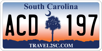 SC license plate ACD197